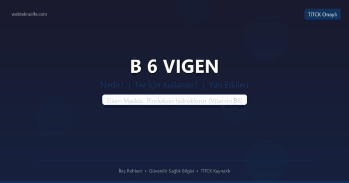 B 6 VIGEN nedir ne işe yarar - ilaç bilgisi