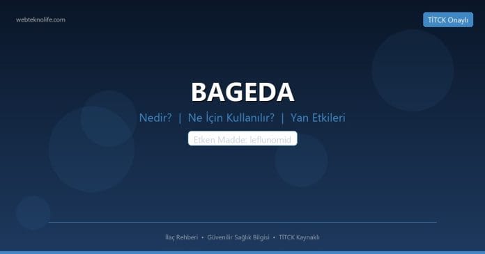 BAGEDA nedir ne işe yarar - ilaç bilgisi