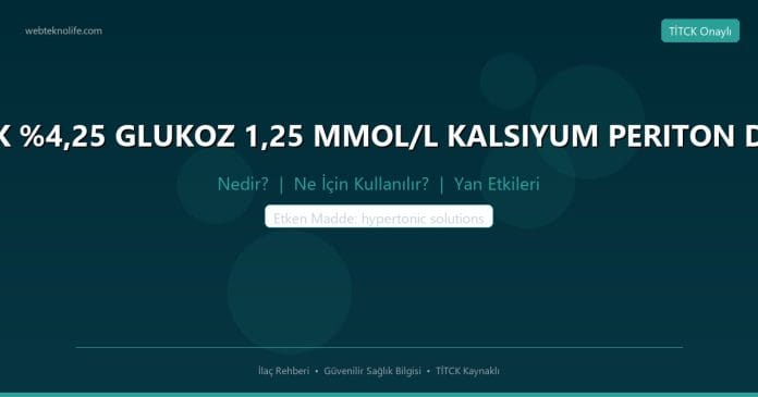 BALANCE SAFE LOCK %4,25 GLUKOZ 1,25 MMOL/L KALSIYUM PERITON DIYALIZ SOLUSYONU nedir ne işe yarar - ilaç bilgisi