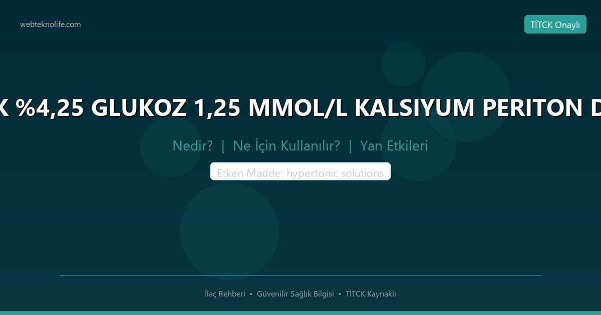 BALANCE SAFE LOCK %4,25 GLUKOZ 1,25 MMOL/L KALSIYUM PERITON DIYALIZ SOLUSYONU nedir ne icin kullanilir