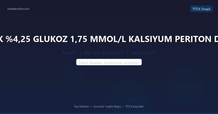 BALANCE SAFE LOCK %4,25 GLUKOZ 1,75 MMOL/L KALSIYUM PERITON DIYALIZ SOLUSYONU nedir ne işe yarar - ilaç bilgisi