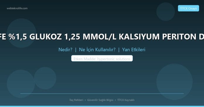 BALANCE SLEEP SAFE %1,5 GLUKOZ 1,25 MMOL/L KALSIYUM PERITON DIYALIZ SOLUSYONU nedir ne işe yarar - ilaç bilgisi