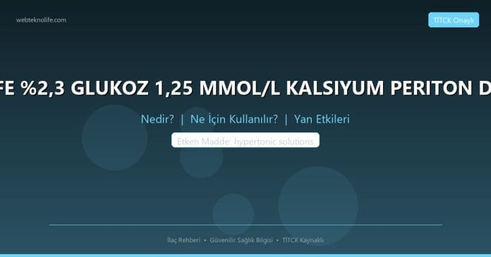 BALANCE SLEEP SAFE %2,3 GLUKOZ 1,25 MMOL/L KALSIYUM PERITON DIYALIZ SOLUSYONU nedir ne işe yarar - ilaç bilgisi