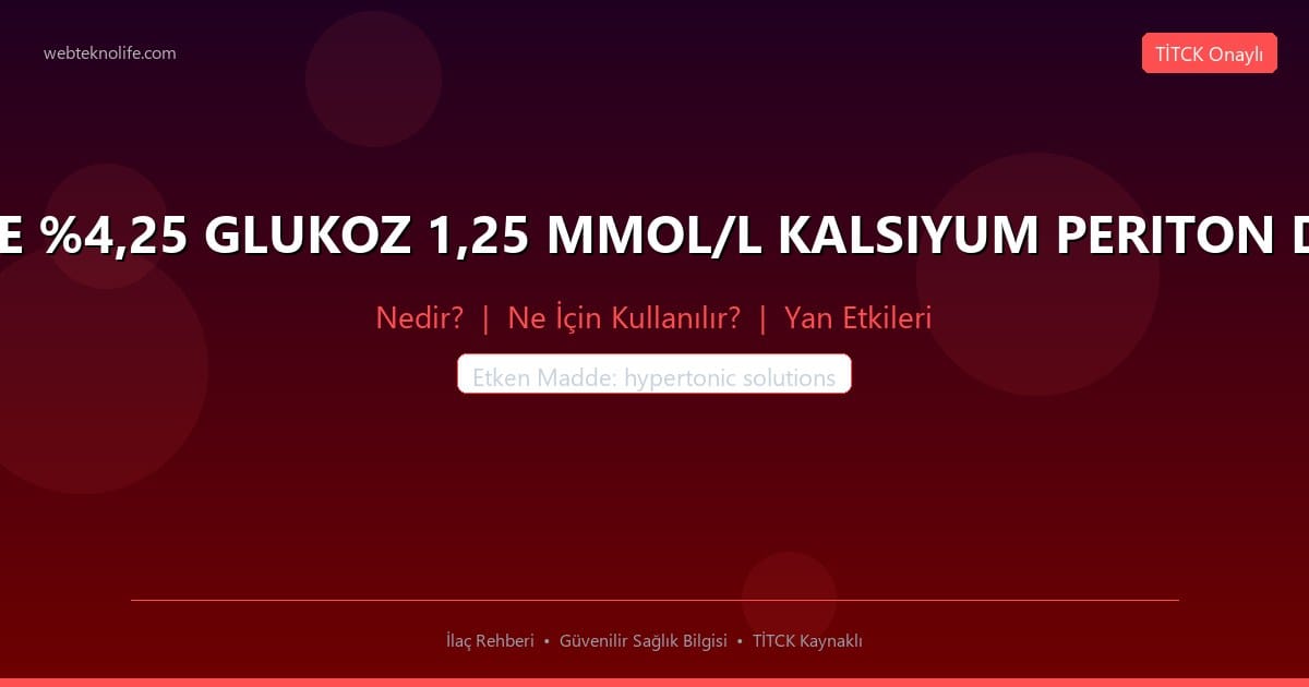 BALANCE SLEEP SAFE %4,25 GLUKOZ 1,25 MMOL/L KALSIYUM PERITON DIYALIZ SOLUSYONU nedir ne icin kullanilir