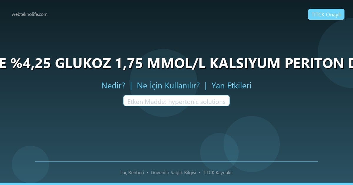 BALANCE SLEEP SAFE %4,25 GLUKOZ 1,75 MMOL/L KALSIYUM PERITON DIYALIZ SOLUSYONU nedir ne icin kullanilir