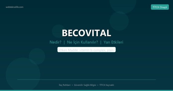 BECOVITAL nedir ne işe yarar - ilaç bilgisi