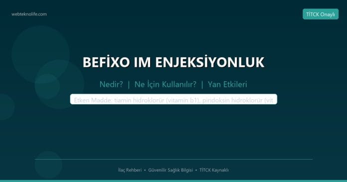 BEFİXO IM ENJEKSİYONLUK nedir ne işe yarar - ilaç bilgisi