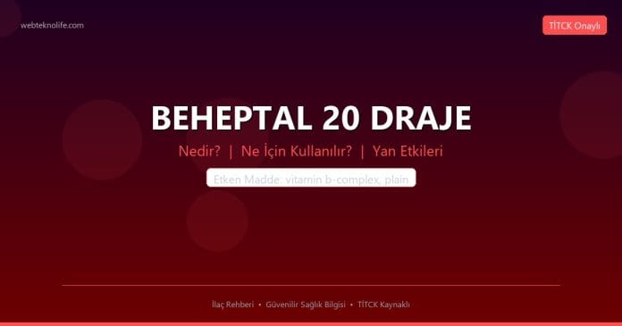 BEHEPTAL 20 DRAJE nedir ne işe yarar - ilaç bilgisi