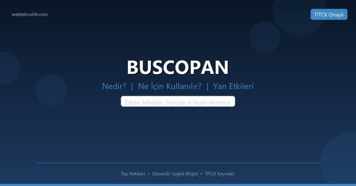 BUSCOPAN nedir ne işe yarar - ilaç bilgisi