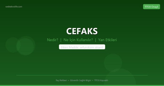 CEFAKS nedir ne işe yarar - ilaç bilgisi