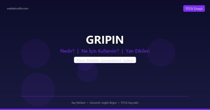 GRIPIN nedir ne işe yarar - ilaç bilgisi
