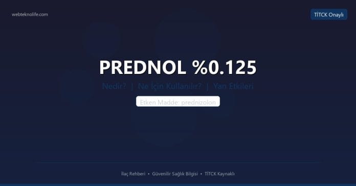 PREDNOL %0.125 nedir ne işe yarar - ilaç bilgisi