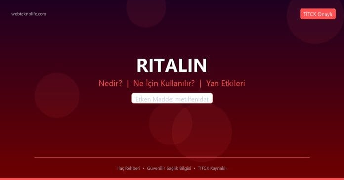 RITALIN nedir ne işe yarar - ilaç bilgisi