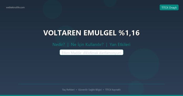 VOLTAREN EMULGEL %1,16 nedir ne işe yarar - ilaç bilgisi