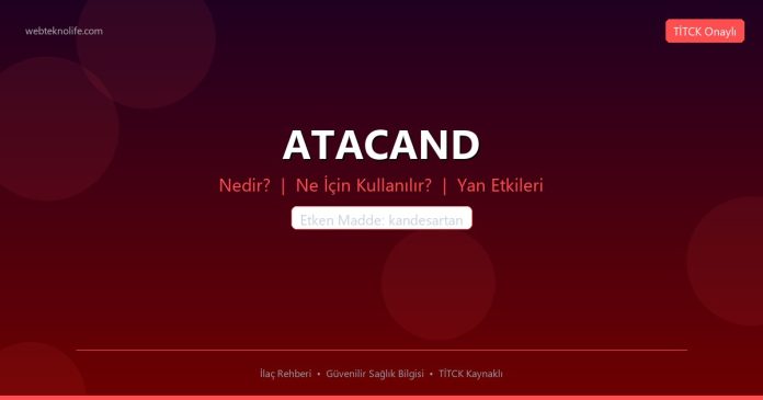 ATACAND nedir ne işe yarar - ilaç bilgisi