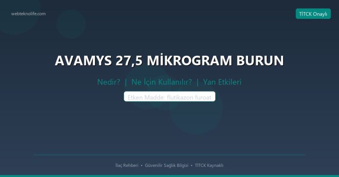 AVAMYS 27,5 MİKROGRAM BURUN nedir ne işe yarar - ilaç bilgisi