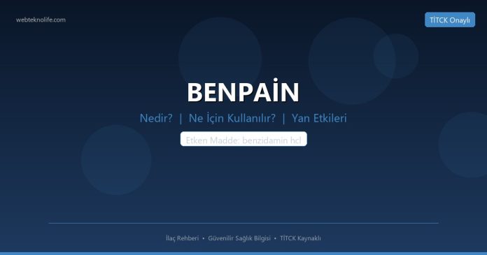 BENPAİN nedir ne işe yarar - ilaç bilgisi