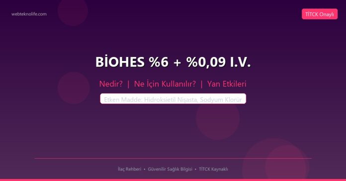 BİOHES %6 + %0,09 I.V. nedir ne işe yarar - ilaç bilgisi