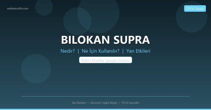 BILOKAN SUPRA nedir ne işe yarar - ilaç bilgisi