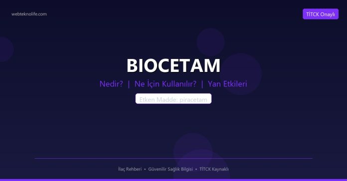 BIOCETAM nedir ne işe yarar - ilaç bilgisi