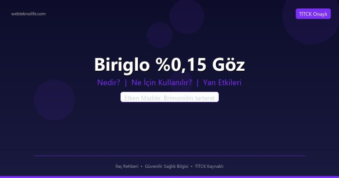 Biriglo %0,15 Göz nedir ne işe yarar - ilaç bilgisi