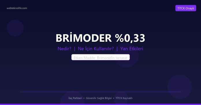 BRİMODER %0,33 nedir ne işe yarar - ilaç bilgisi