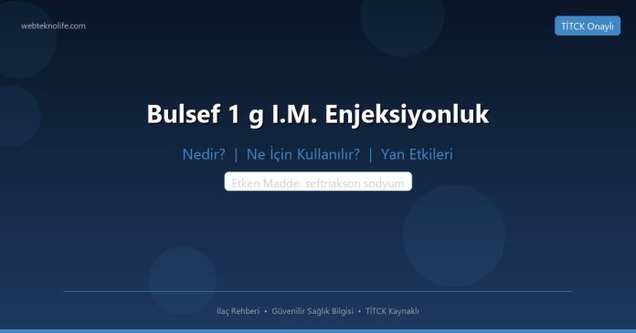 Bulsef 1 g I.M. Enjeksiyonluk nedir ne işe yarar - ilaç bilgisi