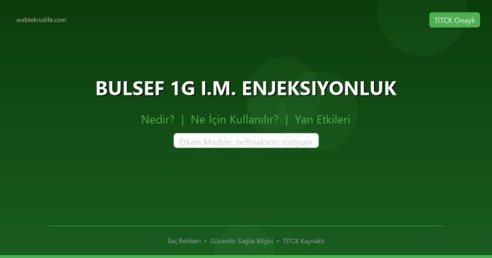 BULSEF 1G I.M. ENJEKSIYONLUK nedir ne işe yarar - ilaç bilgisi