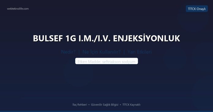 BULSEF 1G I.M./I.V. ENJEKSİYONLUK nedir ne işe yarar - ilaç bilgisi