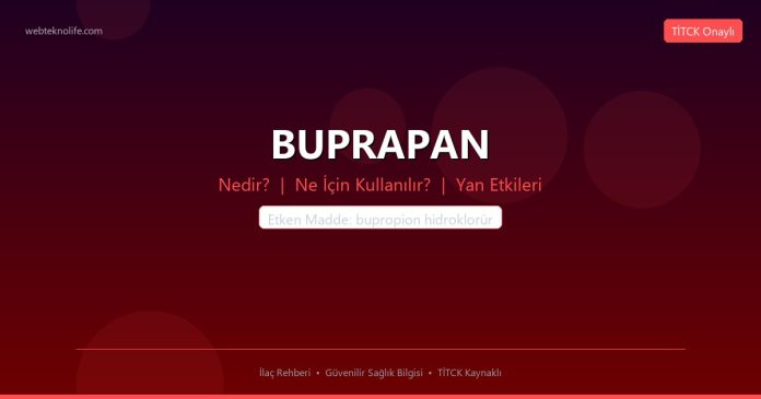 BUPRAPAN nedir ne işe yarar - ilaç bilgisi