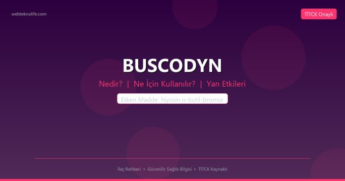 BUSCODYN nedir ne işe yarar - ilaç bilgisi