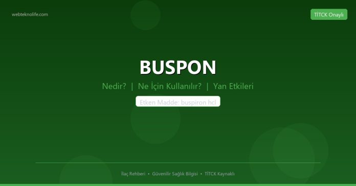 BUSPON nedir ne işe yarar - ilaç bilgisi