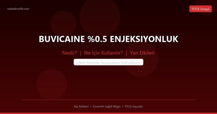 BUVICAINE %0.5 ENJEKSIYONLUK nedir ne işe yarar - ilaç bilgisi