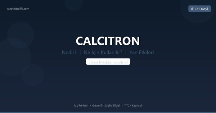 CALCITRON nedir ne işe yarar - ilaç bilgisi