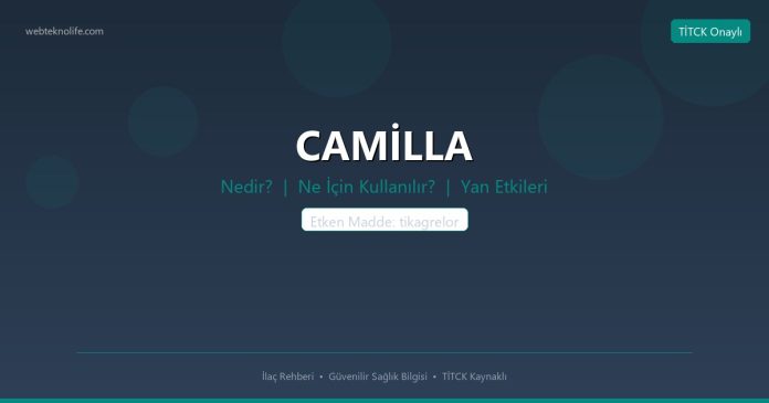 CAMİLLA nedir ne işe yarar - ilaç bilgisi