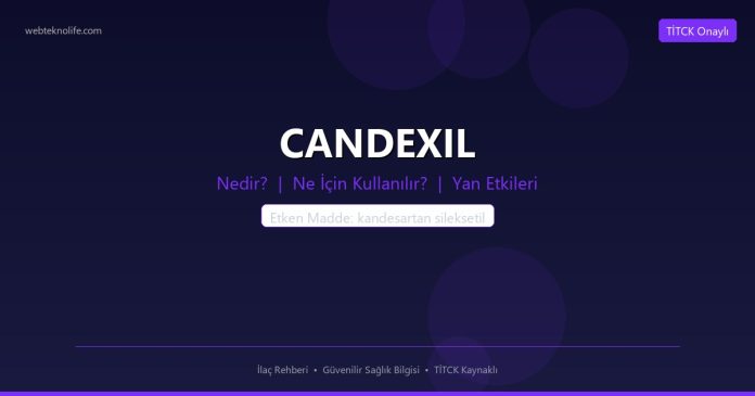 CANDEXIL nedir ne işe yarar - ilaç bilgisi
