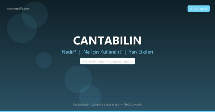 CANTABILIN nedir ne işe yarar - ilaç bilgisi