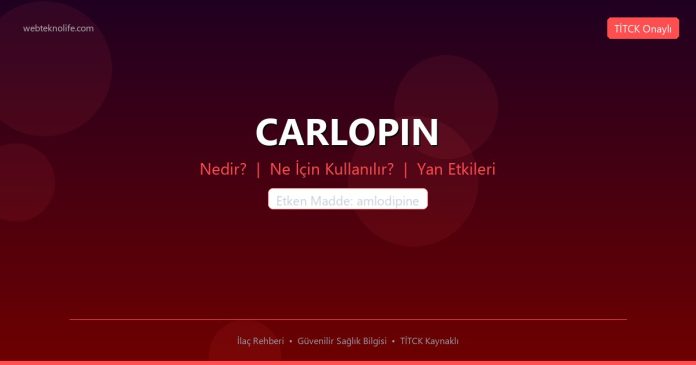 CARLOPIN nedir ne işe yarar - ilaç bilgisi
