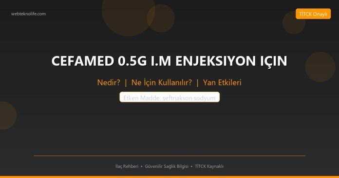 CEFAMED 0.5G I.M ENJEKSIYON IÇIN nedir ne işe yarar - ilaç bilgisi