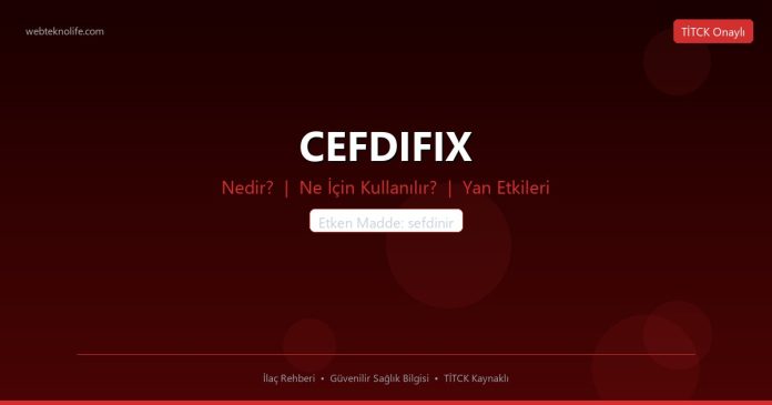 CEFDIFIX nedir ne işe yarar - ilaç bilgisi