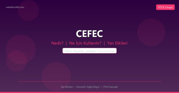 CEFEC nedir ne işe yarar - ilaç bilgisi
