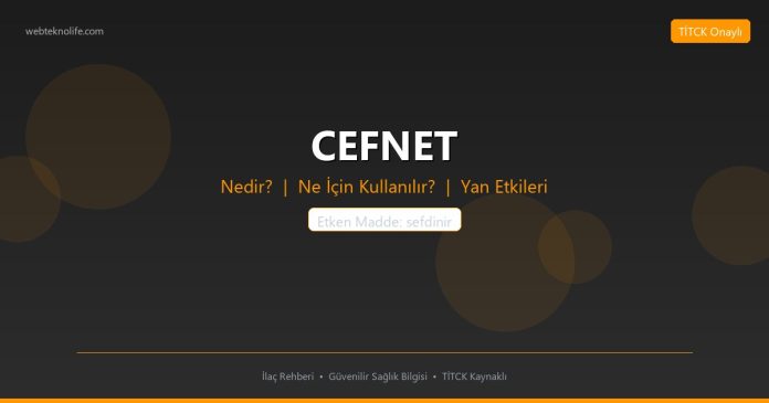 CEFNET nedir ne işe yarar - ilaç bilgisi