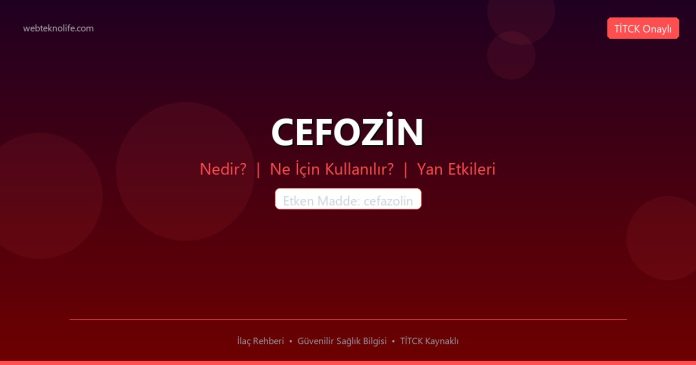 CEFOZİN nedir ne işe yarar - ilaç bilgisi