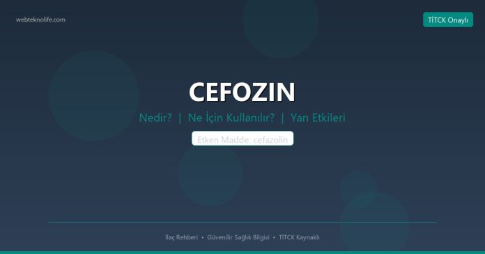 CEFOZIN nedir ne işe yarar - ilaç bilgisi
