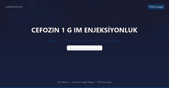 CEFOZIN 1 G IM ENJEKSİYONLUK nedir ne işe yarar - ilaç bilgisi