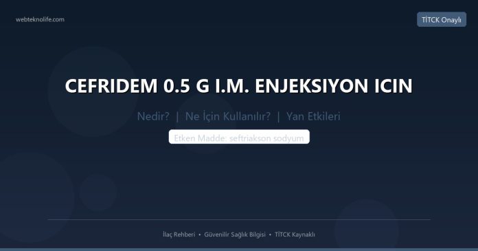CEFRIDEM 0.5 G I.M. ENJEKSIYON ICIN nedir ne işe yarar - ilaç bilgisi