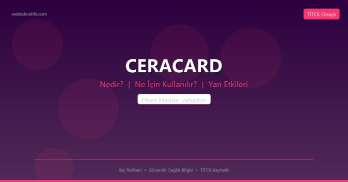 CERACARD nedir ne işe yarar - ilaç bilgisi