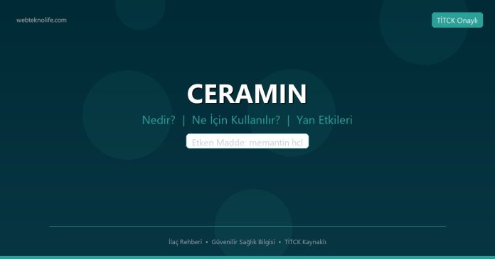 CERAMIN nedir ne işe yarar - ilaç bilgisi