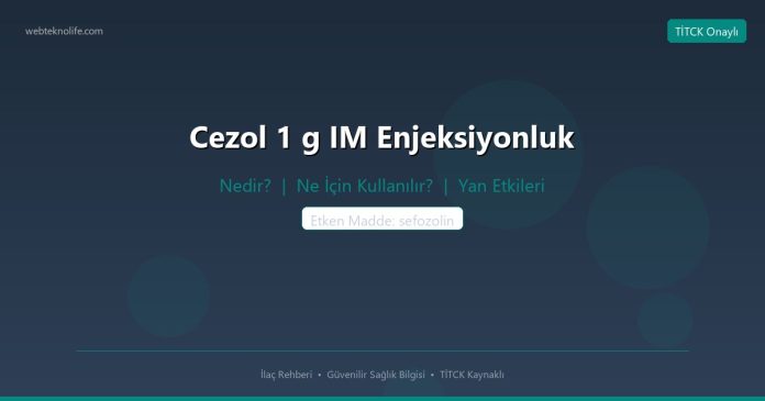 Cezol 1 g IM Enjeksiyonluk nedir ne işe yarar - ilaç bilgisi