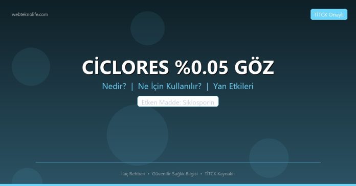 CİCLORES %0.05 GÖZ nedir ne işe yarar - ilaç bilgisi
